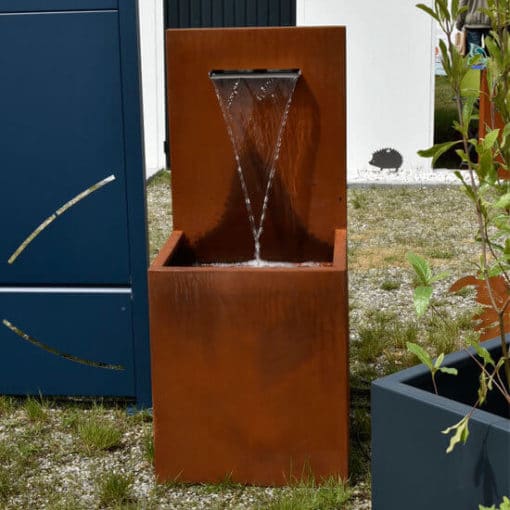 Fontaine jardin Corten lame d'eau