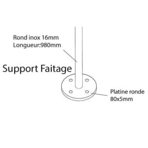 Support faitage pour girouette métal