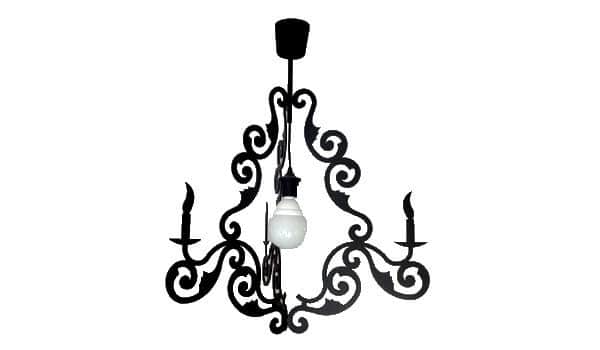 Luminaire métal noire baroque