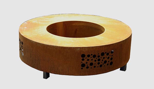 Table de feu acier Corten ronde