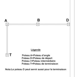 Poteau intermédiaire 60x60 sur platine – Image 2